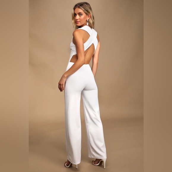 Lulus Thinking Out Loud White Backless Jumpsuit - Picture 7 of 16